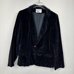 Sagmore Way Velvet Blazer Juniors Vintage 7/8 Black‎ Edgy Romantic